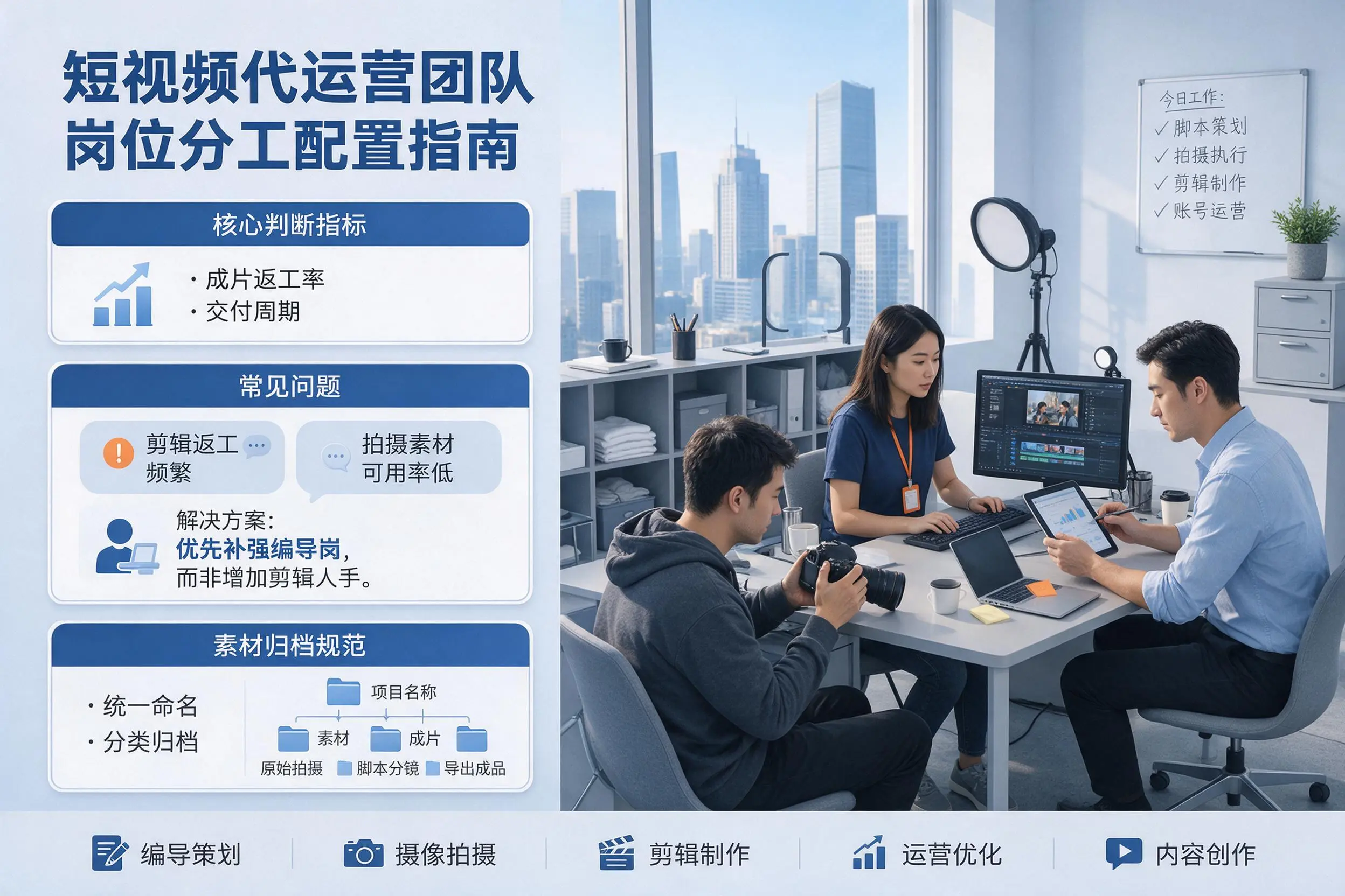 短视频代运营团队如何配置？洛阳企业岗位分工科普说明