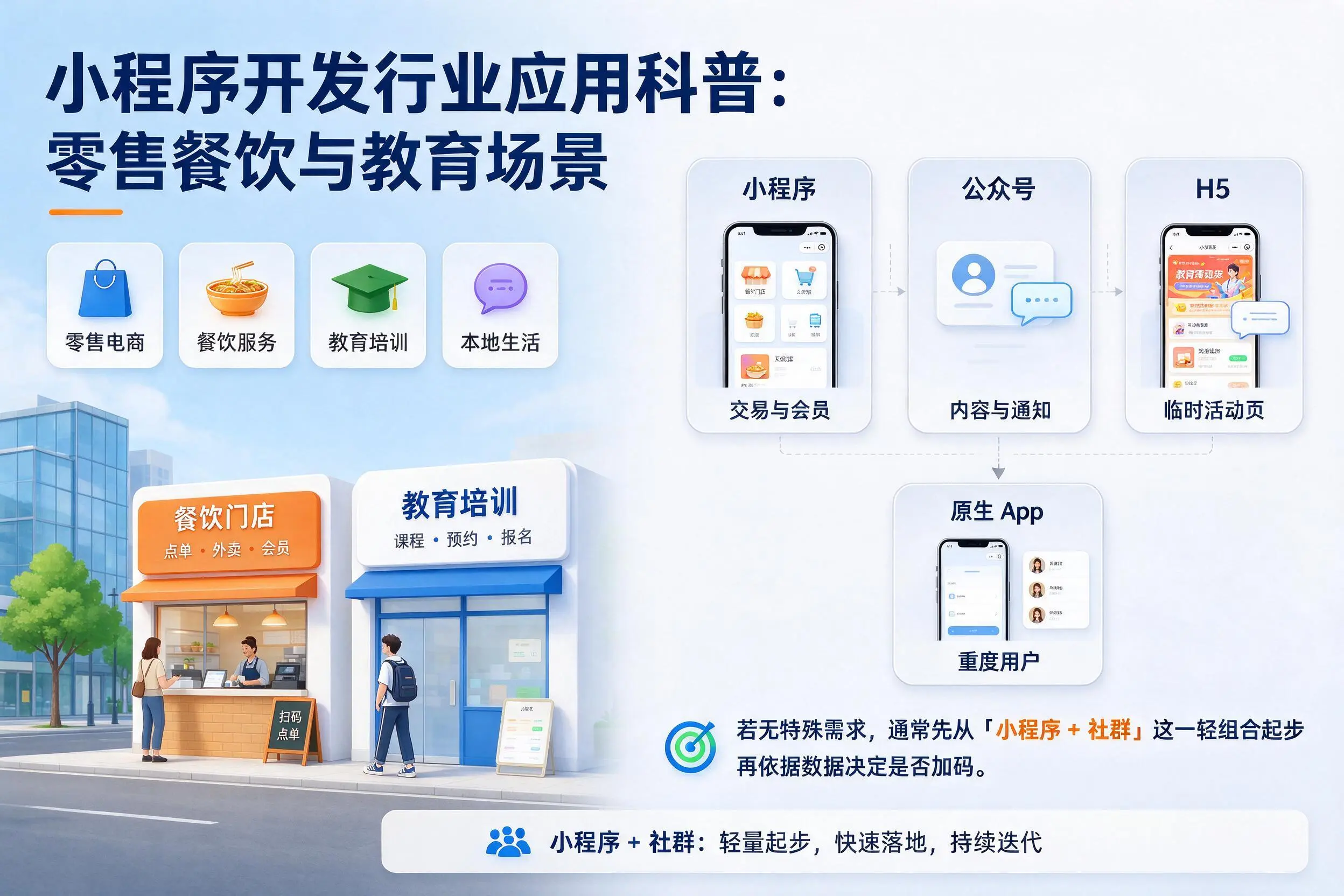 洛阳小程序开发行业应用科普：零售餐饮与教育场景